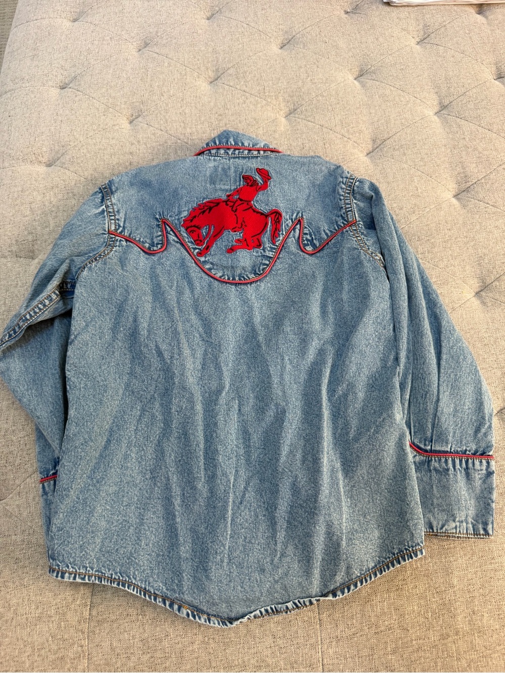 EUC TRU-WEST ROCKMOUNT RANCH WEAR GIRLS DENIM SNAP WESTERN BUTTON DOWN SHIRT - Picture 5 of 7